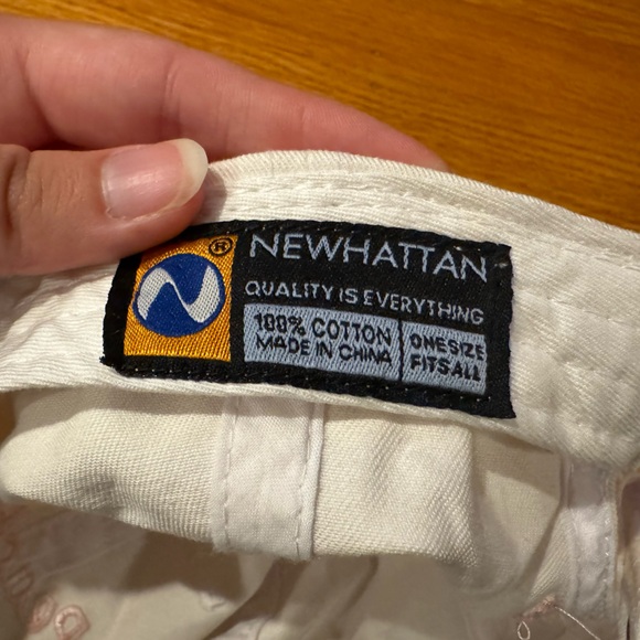 Brandy Melville Peachy Pink White 100% Cotton Baseball Cap Strapback John Galt - Picture 4 of 4